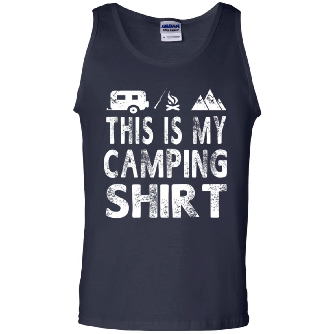 Funny Camper Gift T-shirt This Is My Camping Shirt Navy