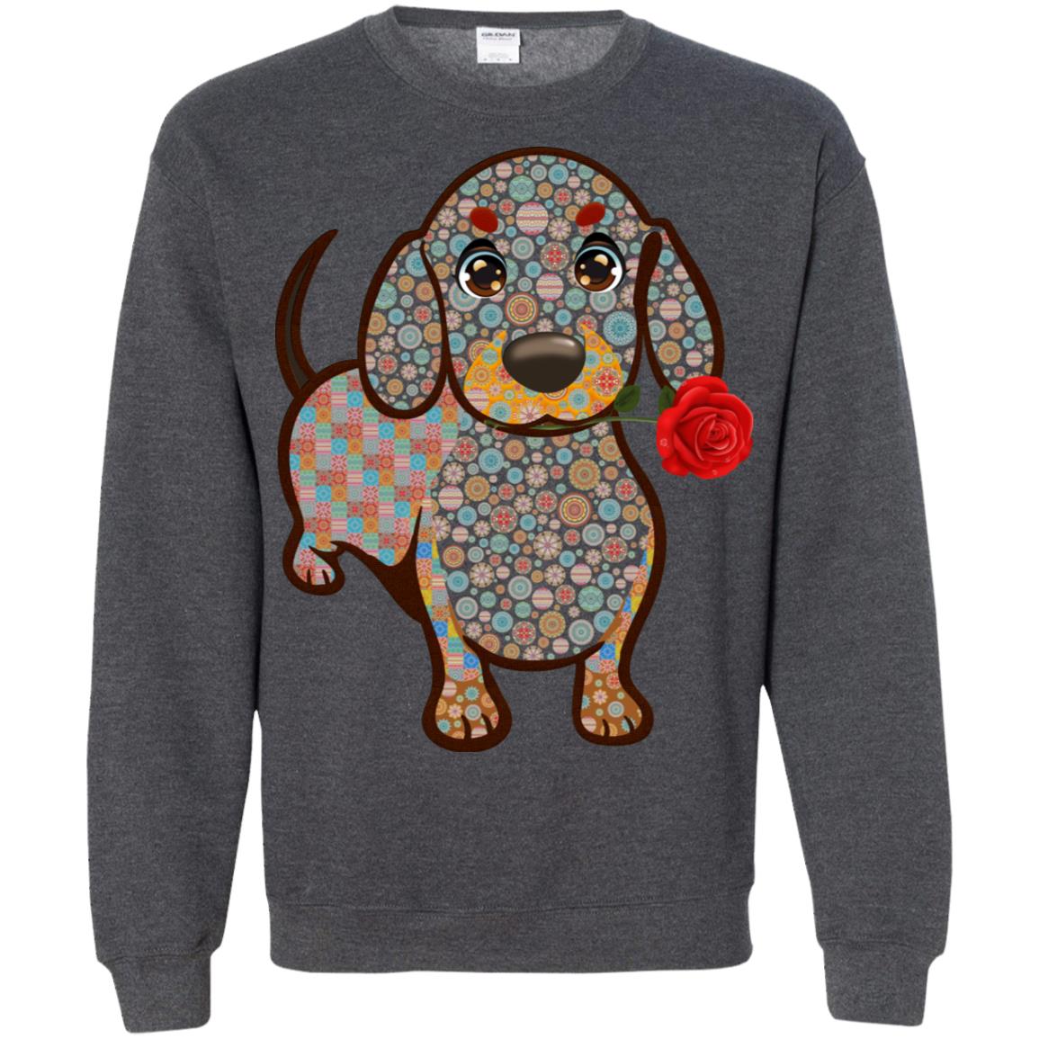 Dachshund Quilts Idea Gift Shirt For Mens Womens Dark Heather