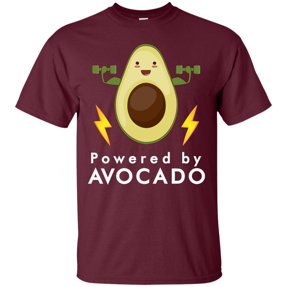 Powered By Avocado Fitness Shirt Maroon