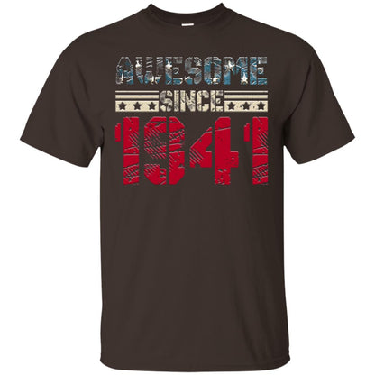 Awesome Since Legends Born In 1941 77 Years Old Birthday Shirt For Dad Or Papa Dark Chocolate