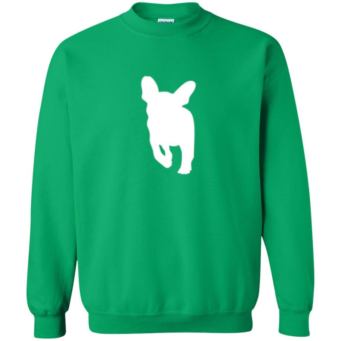 French Bulldog T-shirt White Silhouette Of Puppy Irish Green