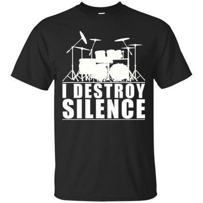 Drums Lover T-shirt I Destroy Silence Black