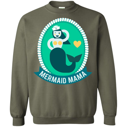 Mermaid Mama Cool Shirt For Grandma Love Mermaid Military Green