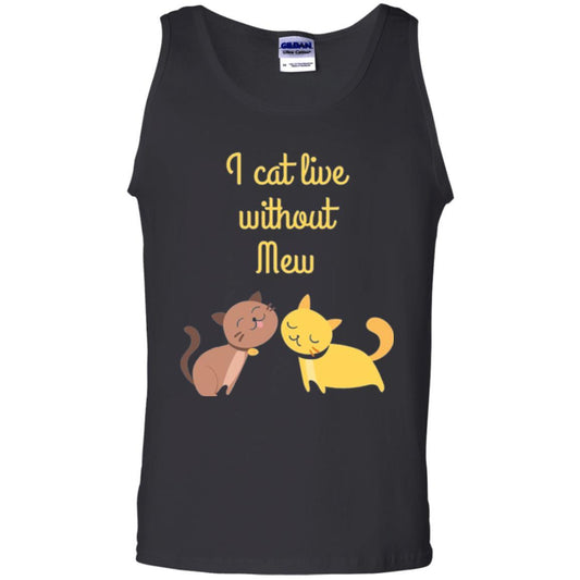 Cat Lover T-shirt I Cat Live Without Mew Black