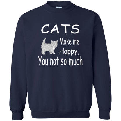 Cat Lover T-shirt Cats Make Me Happy You Not So Much Navy