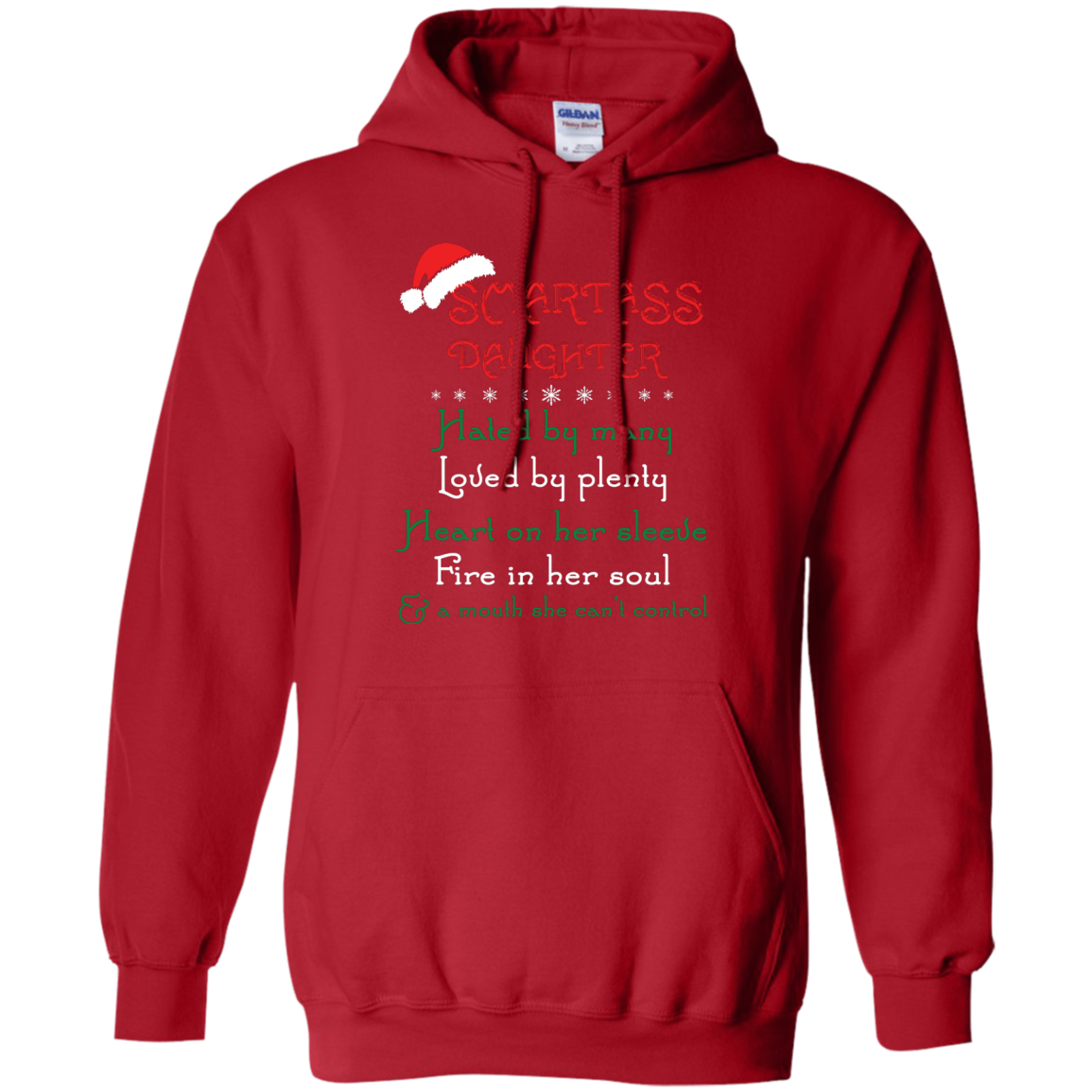 Christmas T-shirt Smartass Daughter Hated By Many Red