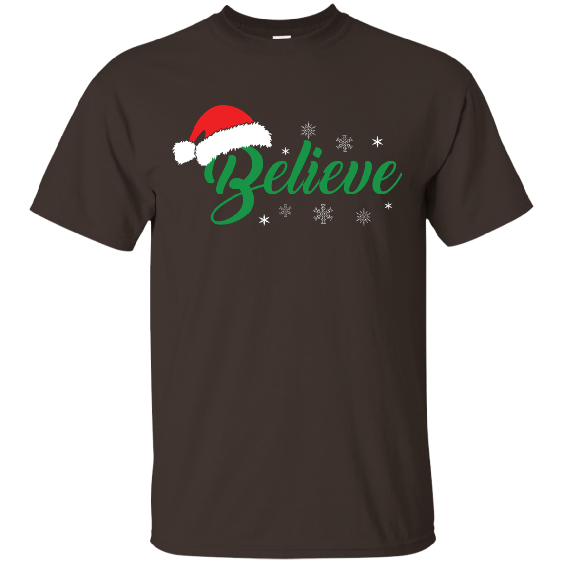 Christmas T-Shirt Believe In Santa Dark Chocolate