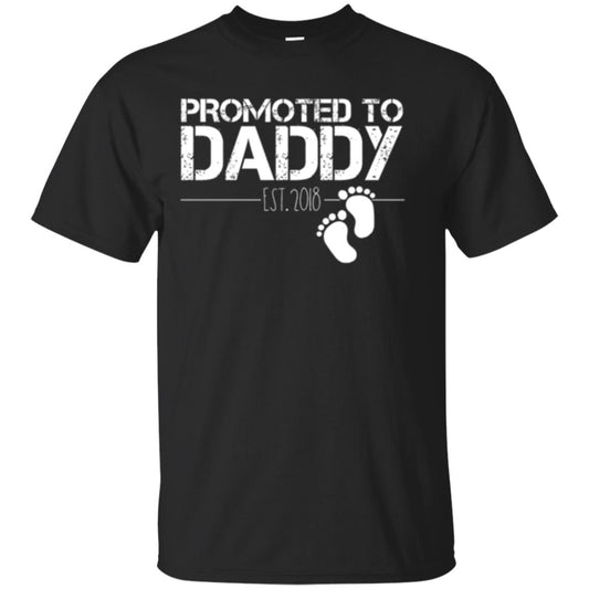 Promoted To Daddy Est 2018 New Daddy T-shirt Black