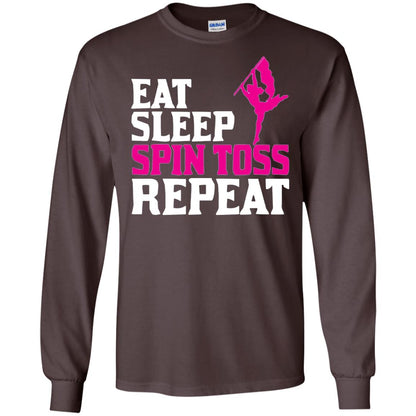 Eat Sleep Spin Toss Repeat Color Guard T-shirt Dark Chocolate