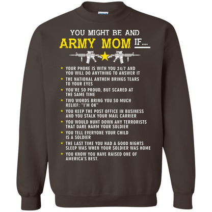 Veteran T-shirt You Might Be An Army Mom If Dark Chocolate