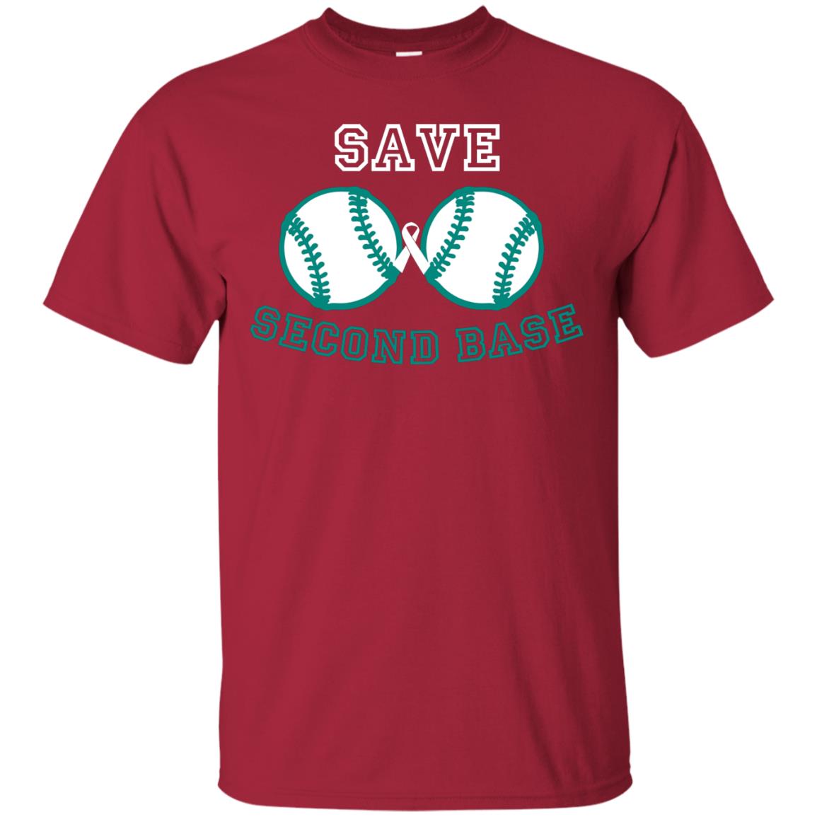 Save Second Base Breast Cancer T-shirt Cardinal