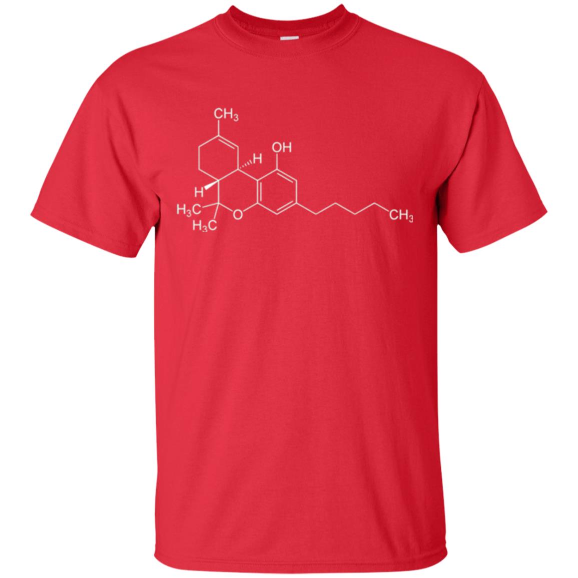 Chemistry T-shirt Molecule Tetrahydrocannabinol Red
