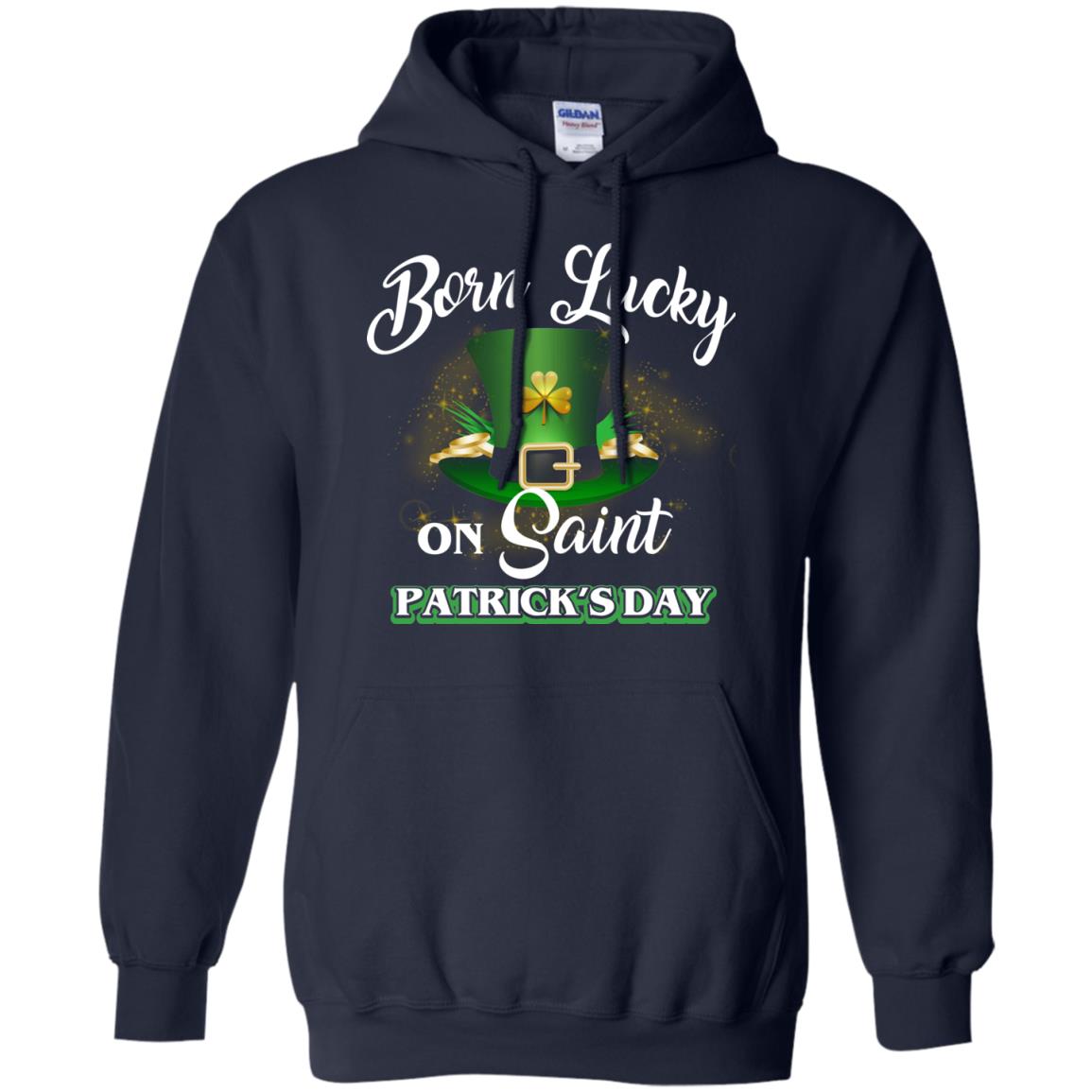 Born Lucky On Saint Patrick's Day T-shirt Navy