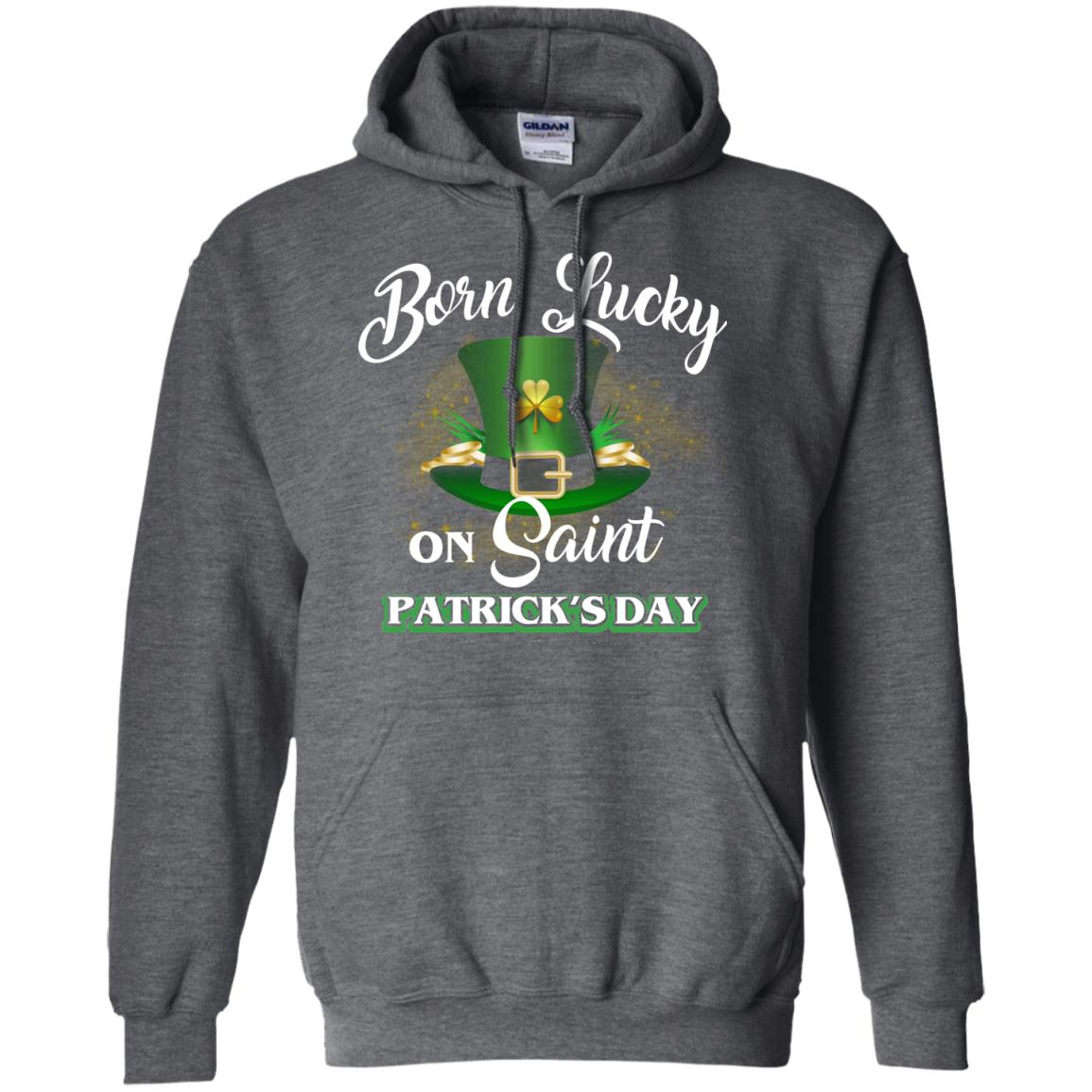 Born Lucky On Saint Patrick's Day T-shirt Dark Heather