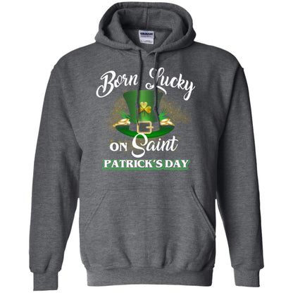 Born Lucky On Saint Patrick's Day T-shirt Dark Heather