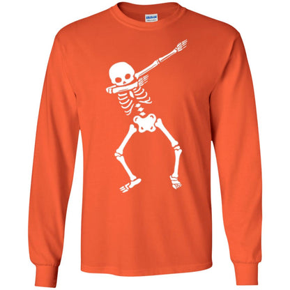 Dabbing Skeleton T Shirt Orange