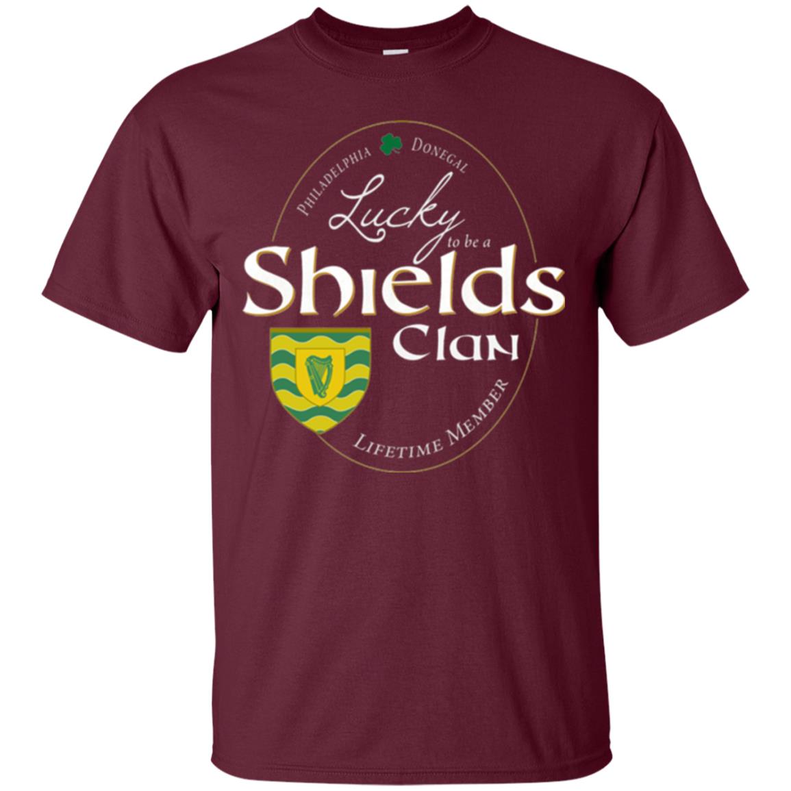 St Patricks Day T-shirt Shields Clan Lucky Lifetime Member T-shirt Maroon