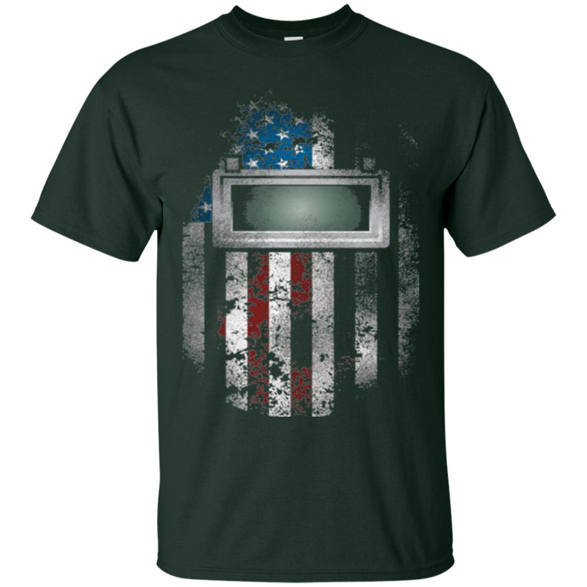 Welder Gift Shirt American Welding Hood Gift T-shirt Forest Green