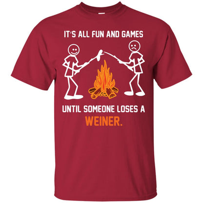 Camper T-shirt It’s All Fun And Games Until Someone Loses A Weiner Cardinal