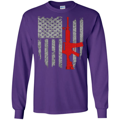 Hunting Lover T-shirt Gun Usa Flag Purple