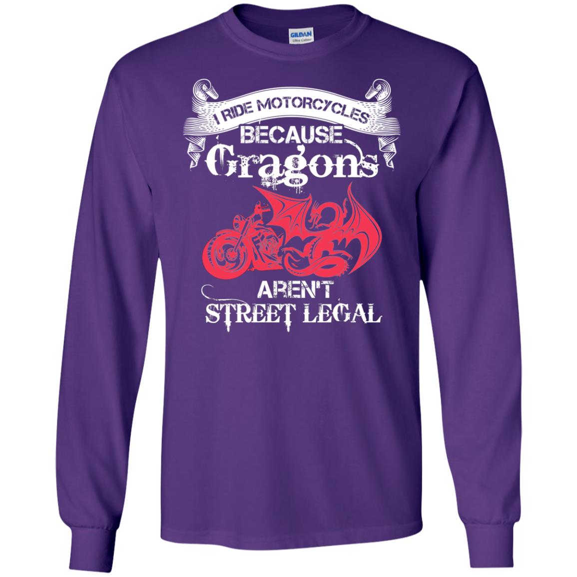 Motocross T-shirt Because Dragons Aren_t Street Legal Purple