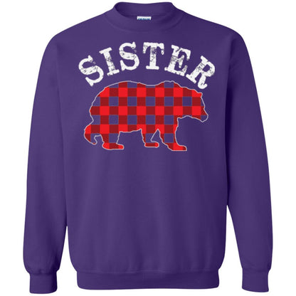 Family T-shirt Red Plaid Sister Bear Purple