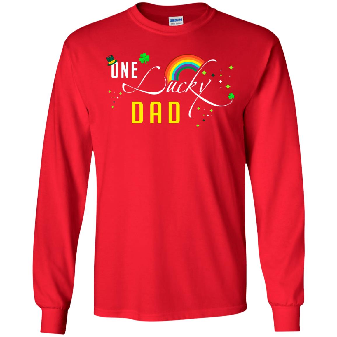 One Lucky Dad St. Patrick_s Day T-shirt Red