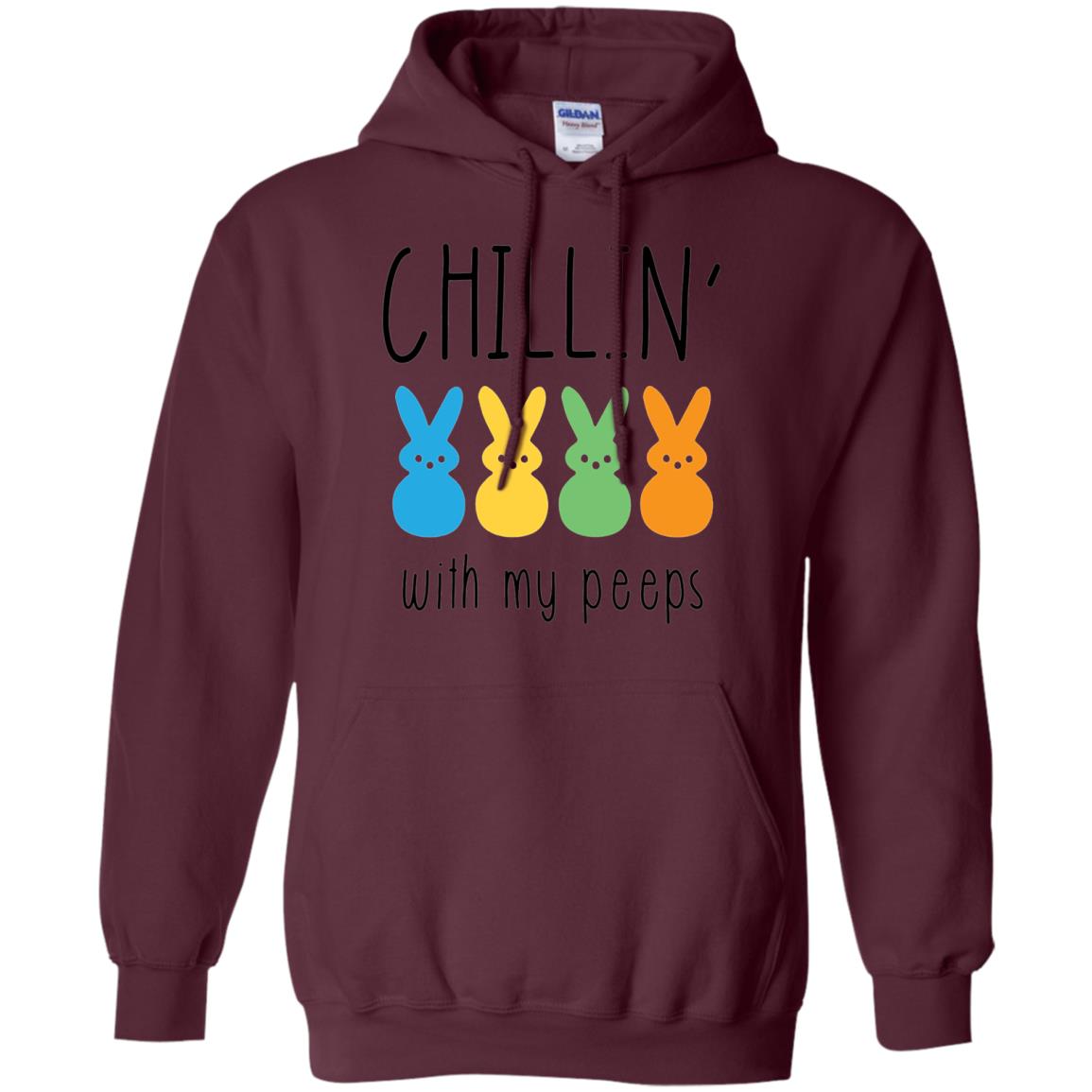 Chillin With My Peeps Happy Easter T-shirt Maroon