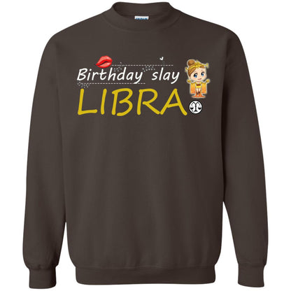 Cute Libra Girl Birthday Lip Slay T-shirt Dark Chocolate
