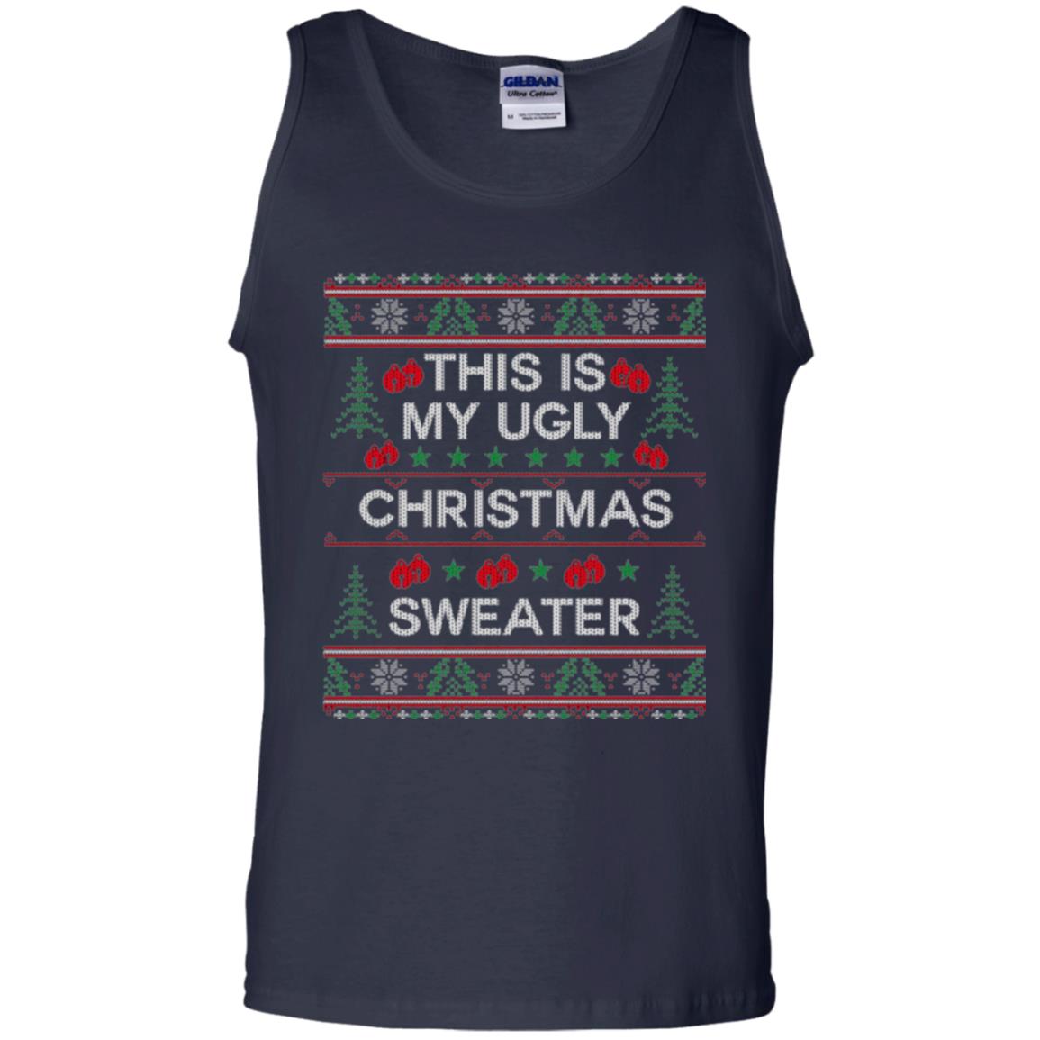 Christmas T-shirt This Is My Ugly Christmas Sweater Navy