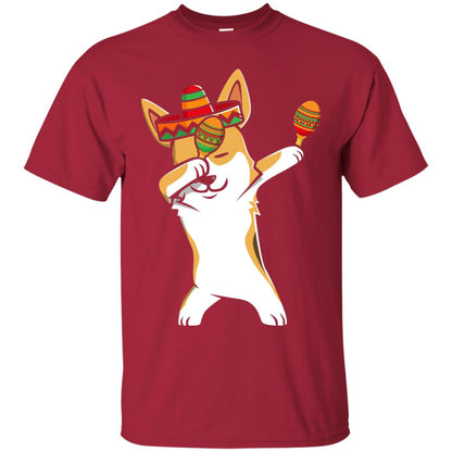 Dabbing Corgi Funny Cinco De Mayo T-shirt Cardinal