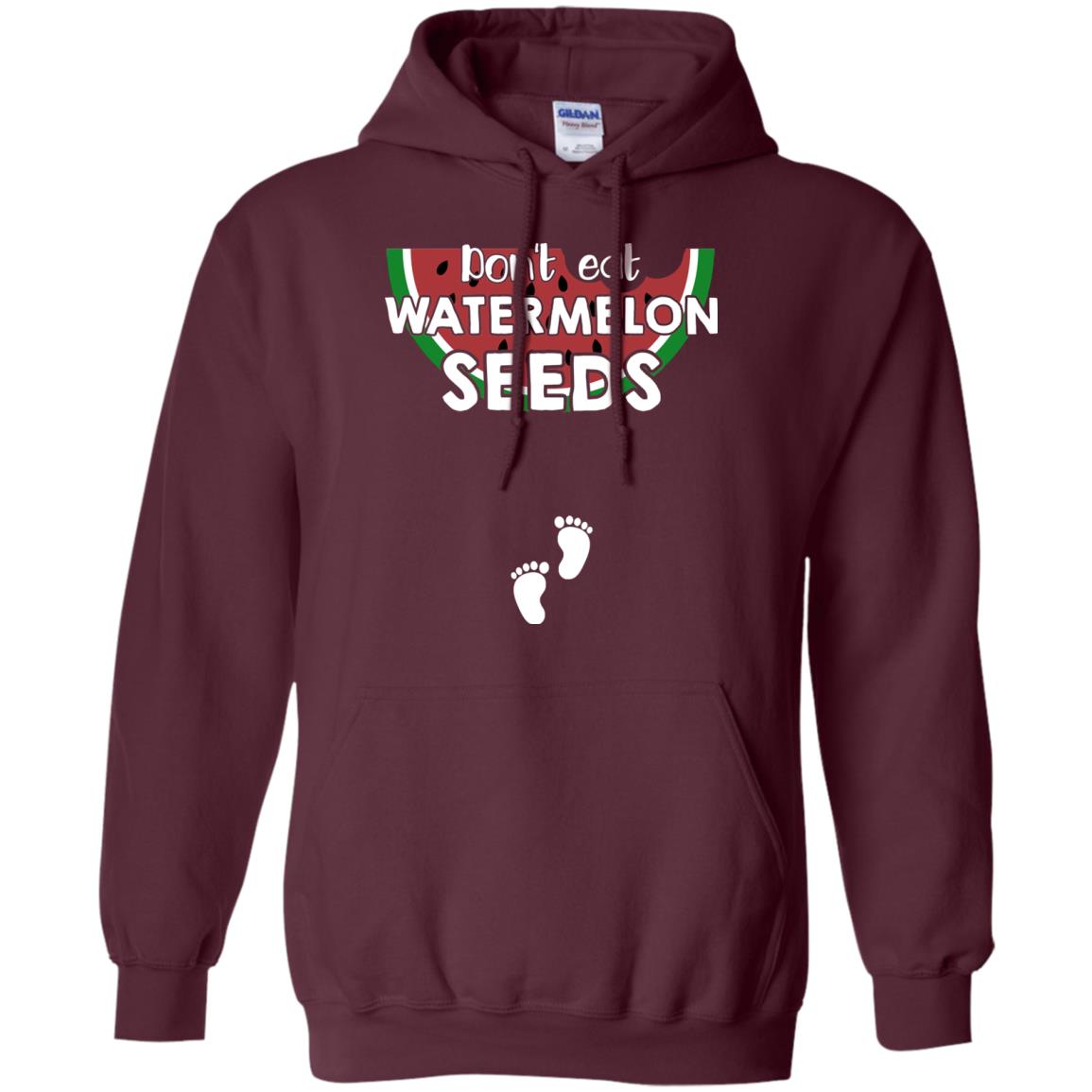 Don_t Eat Watermelon Seeds Pregnancy Announcement Shirt Maroon