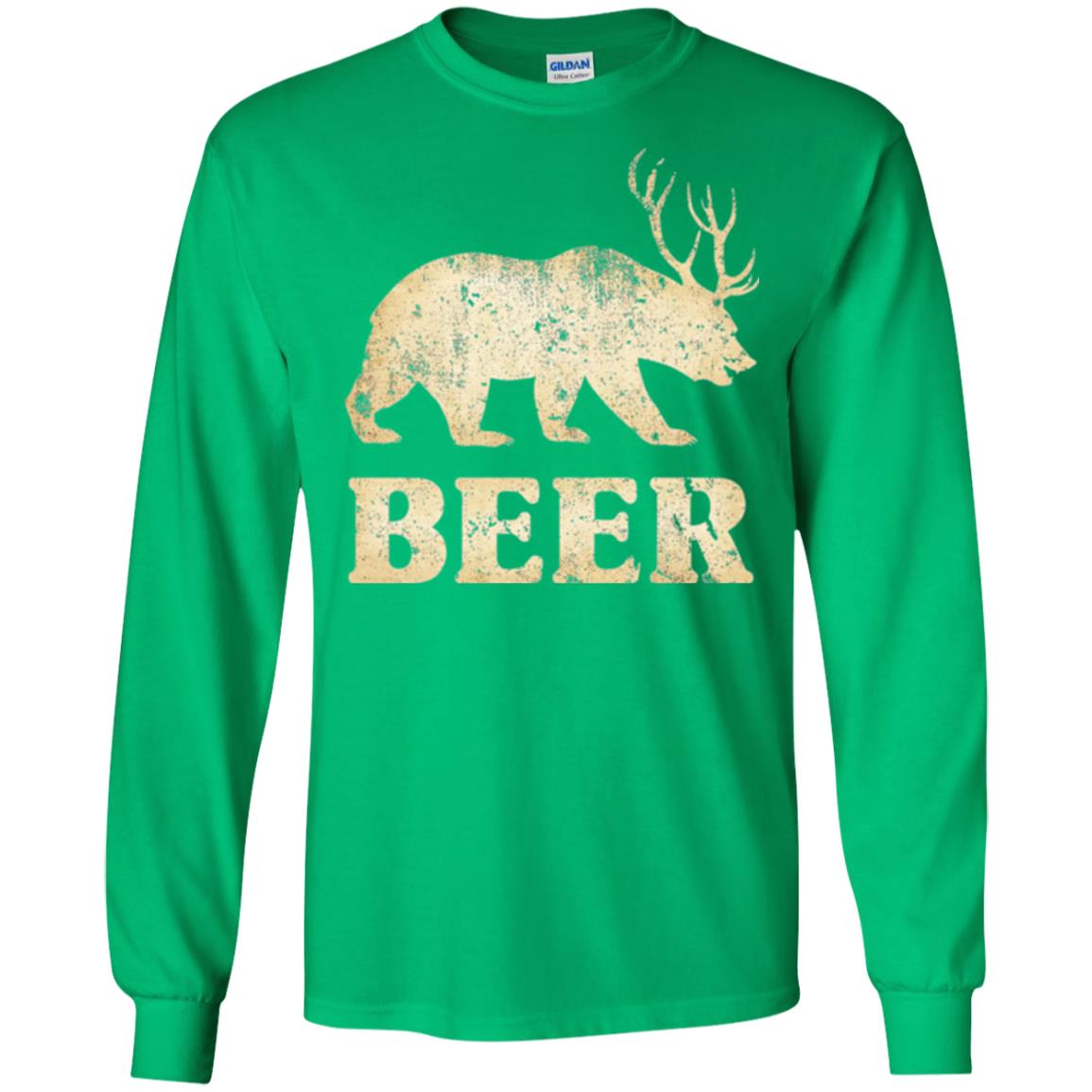 Beer T-shirt Vintage Bear Deer Irish Green