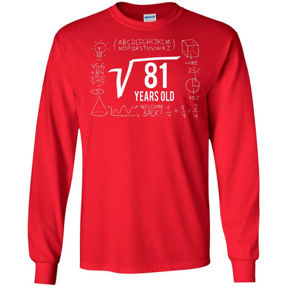 Square Root Of 81 9th Birthday T-shirt Red