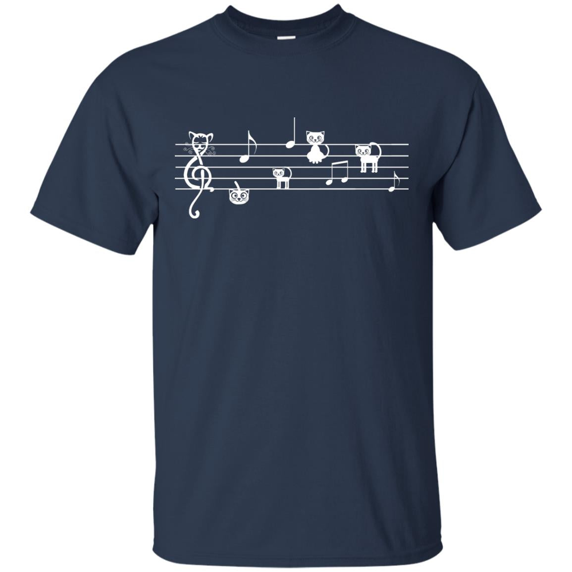 Musical Cat Shirt For Musician Navy