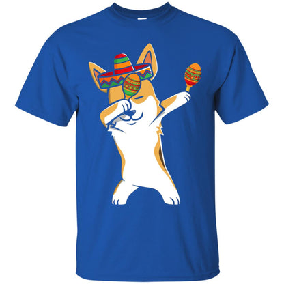 Dabbing Corgi Funny Cinco De Mayo T-shirt Royal
