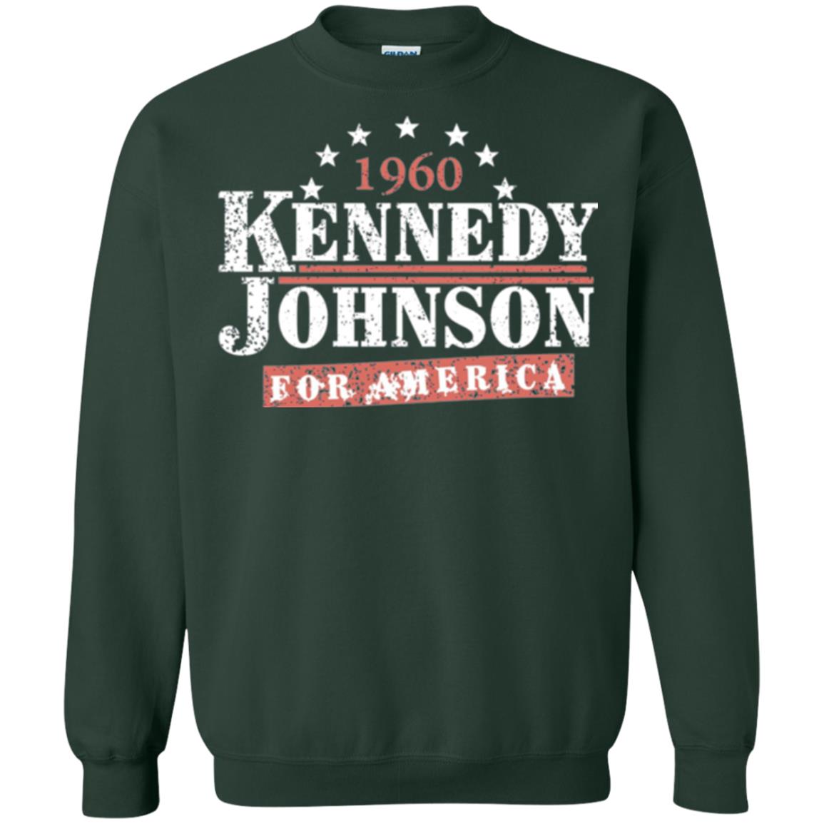 Presidential Campaign T-shirt Vintage Kennedy Johnson 1960 Forest Green