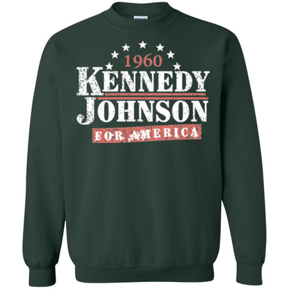 Presidential Campaign T-shirt Vintage Kennedy Johnson 1960 Forest Green