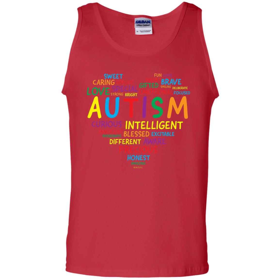 Autism Heart Autism Awareness T-shirt Red