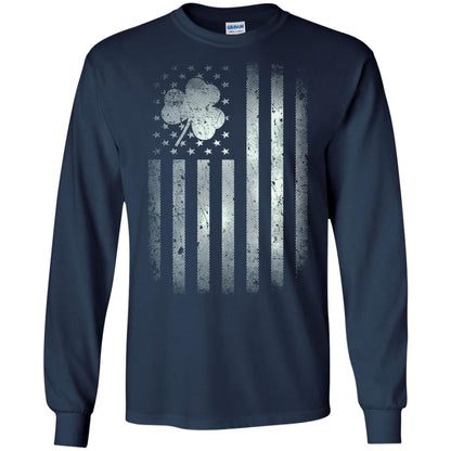 Vintage Irish American Shamrock Flag St Patricks Day T-shirt Navy