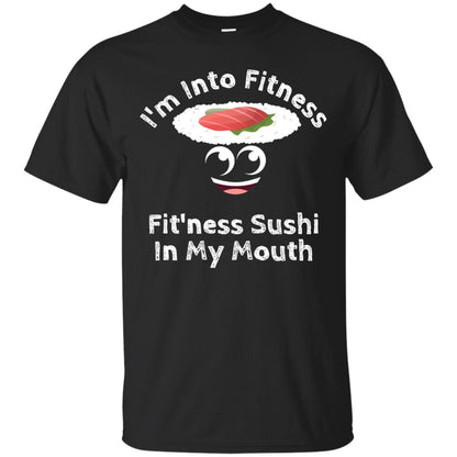 Im Into Fitness Sushi In My Mouth Cute Cartoon Tshirt Black