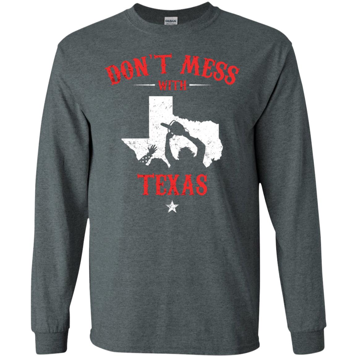 Don_t Mess With Texas Chainsaw T-shirt Dark Heather