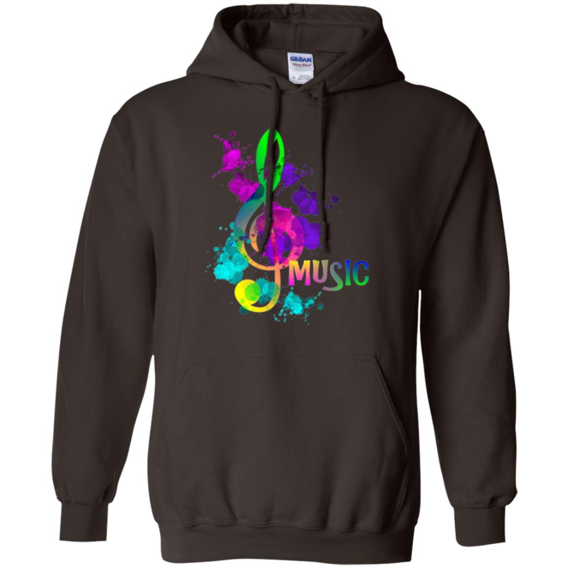 Funky Colorful Music Treble Clef Musican T-shirt Dark Chocolate