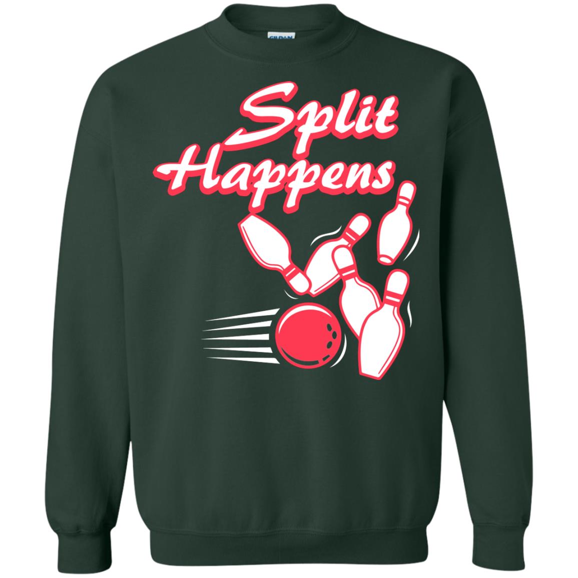 Bowling Lover T-shirt Split Happens Forest Green