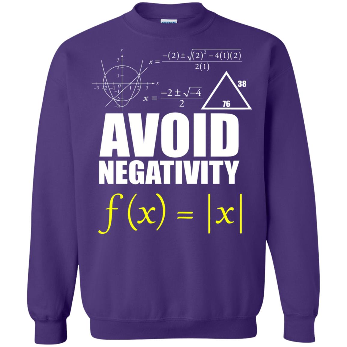 Avoid Negativity Math Teacher T-shirt Purple