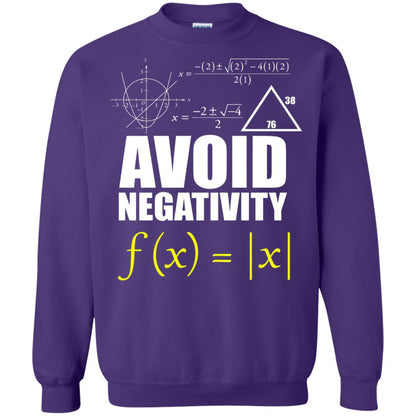 Avoid Negativity Math Teacher T-shirt Purple
