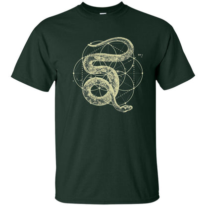 Sacred Geometry Seed Of Life Snake T-shirt Forest