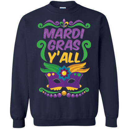 Mardi Gras T Shirt Mardi Gras Y_all T-shirt Navy