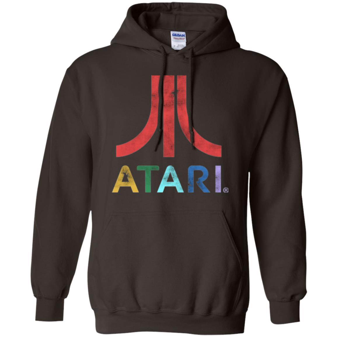 Colorful Retro Atari Gaming Logo T-shirt Dark Chocolate