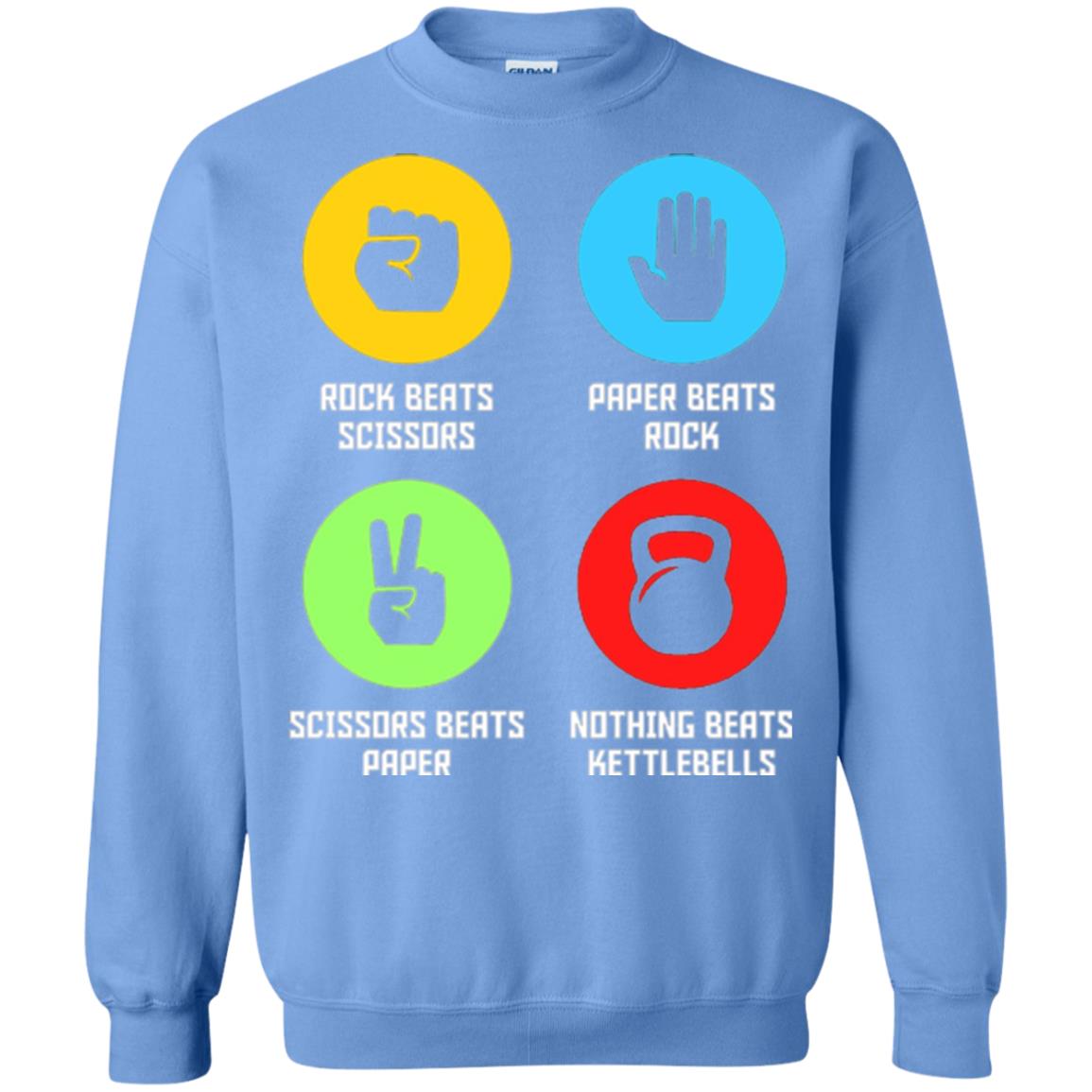 Fitness Gym Sports T-shirt Funny Nothing Beats Kettlebells Carolina Blue